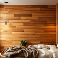 Drewniana ściana w sypialni: trendy, aranżacje i pielęgnacja